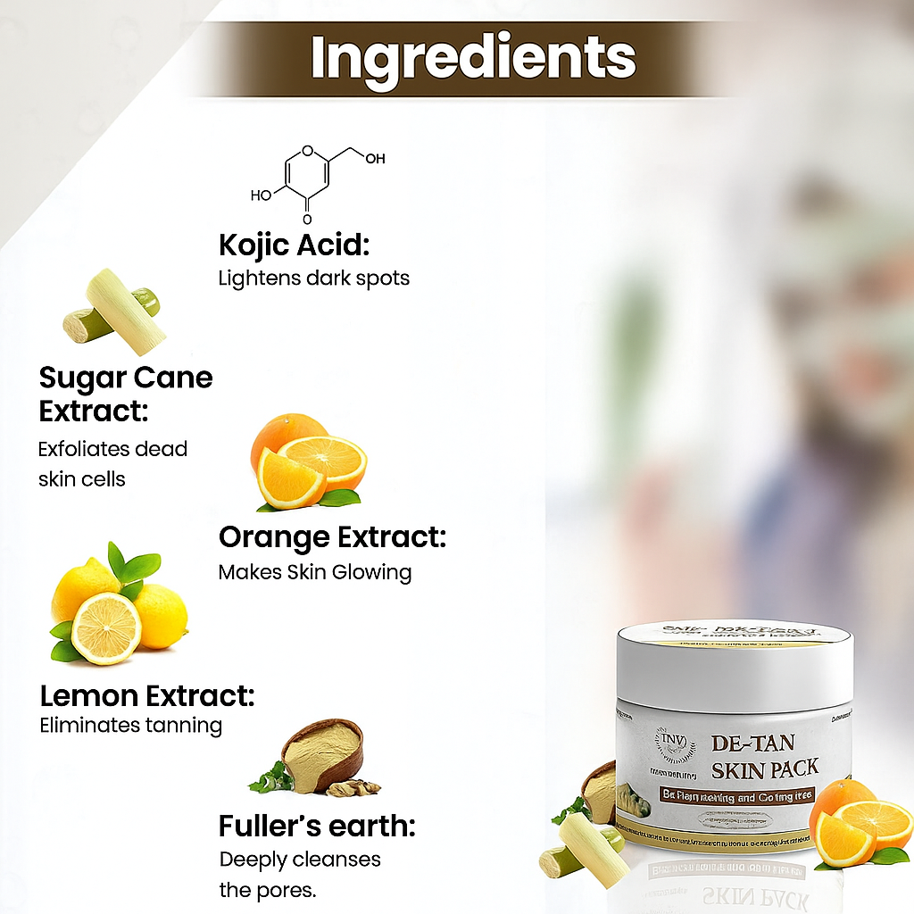 DE-Tan Skin Pack for Glowing & Radiant Skin 50gm